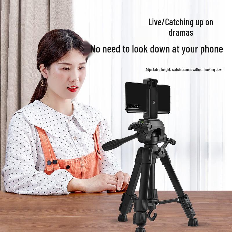 Portable Desktop & Floor Standing Tripod with Ring Light for Live Streaming & Photography