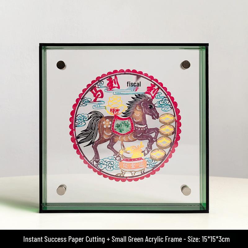 Chinese Intangible Heritage Shadow Puppet Lion Qilin Wall Decor - Handmade Festive Housewarming Gift