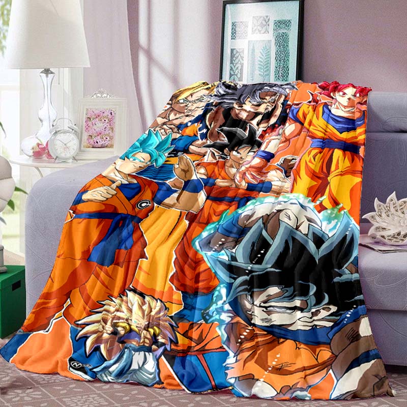Dragon Ball Print Blanket Warm  Comfortable Flannel Blanket Suitable for Bedrooms, Sofas, Beds, Chairs, Picnics, Travel