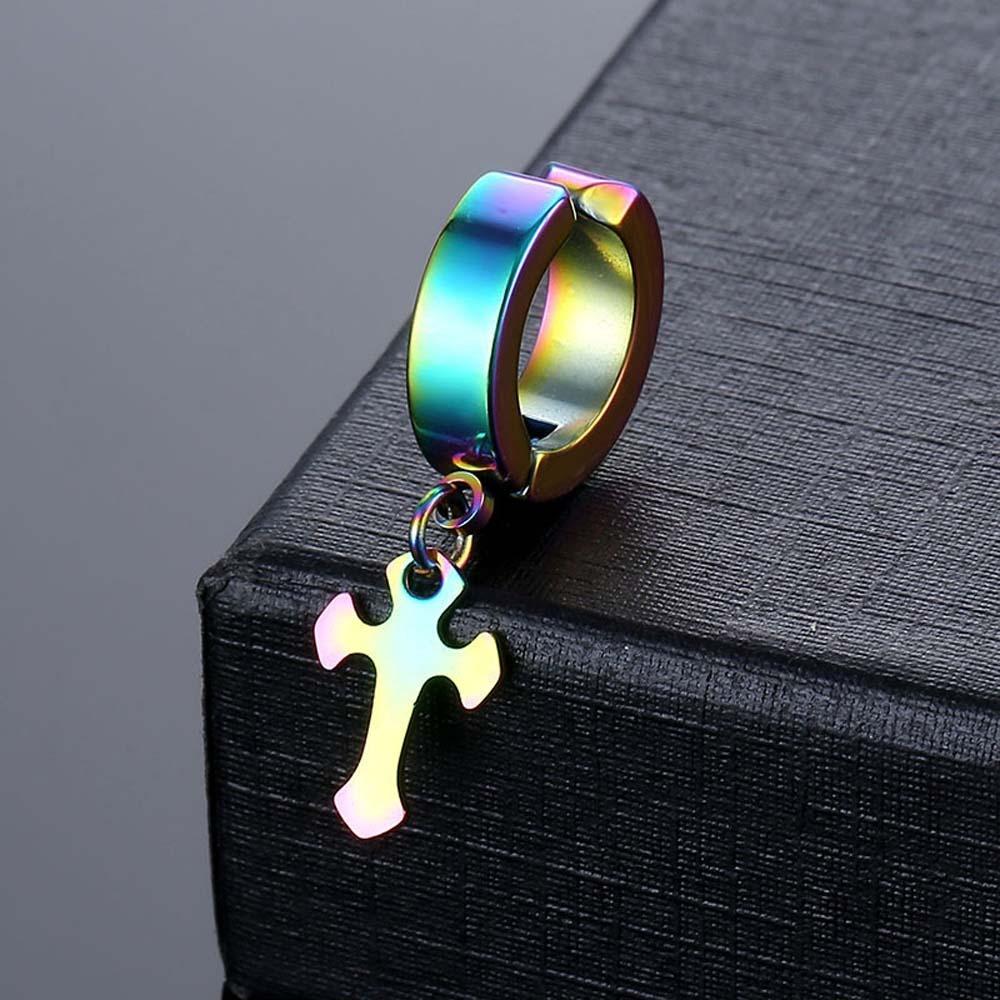 No Ear Hole Steel Ear Bone Clip Gift Accessories Punk Men Earrings Steel Cross Earrings Outdoor