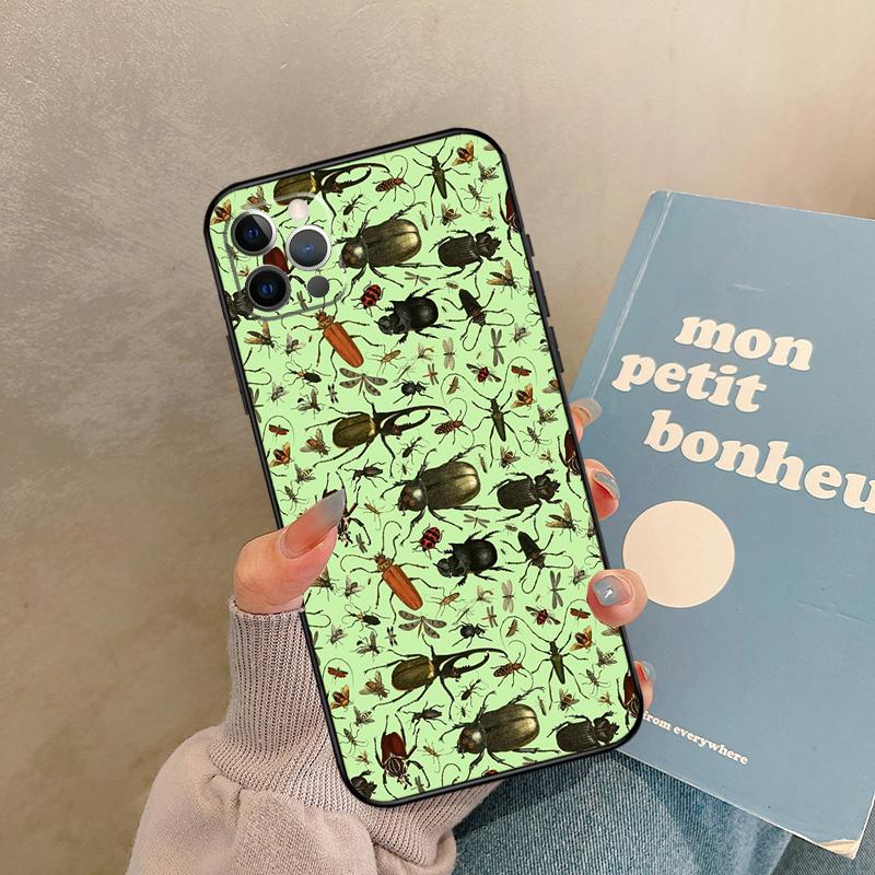 Moths Insects Botanical Butterflies Case For iPhone 17 Air 13 16 15 11 12 14 Pro Max 13 Mini XR 15 16 Plus 16e Back Cover Shell