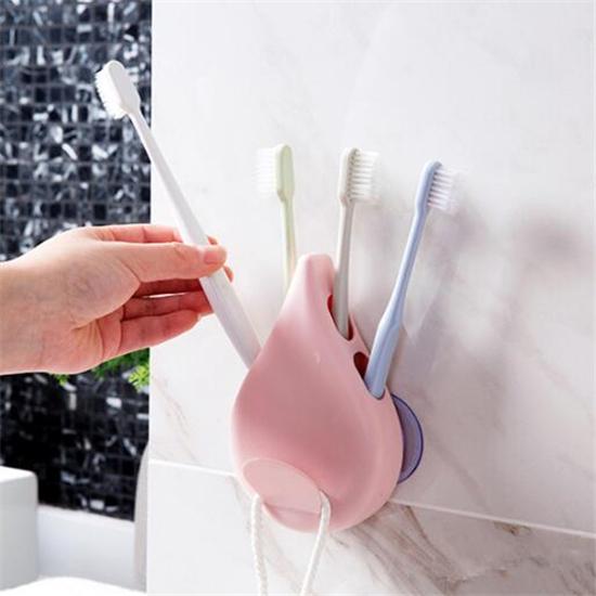 Sucker Brush Container Wall Mounted Type Toothbrush Holder Bathroom  Hole Suction Cup