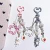 Y2K Creative Personality Kitten Keychain Cute Cartoon Cat Keyring Phone Lanyard Ins Style Girly Key Holder Camera Pendant