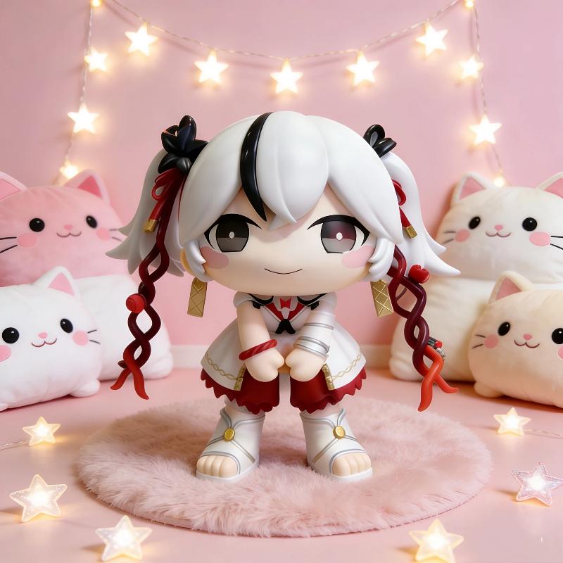13cm Wuthering Waves Chun Chibi Figure Cute Camellia Q Version Anime Game Model Toy Desktop Ornament Computer Case Decor Gifts