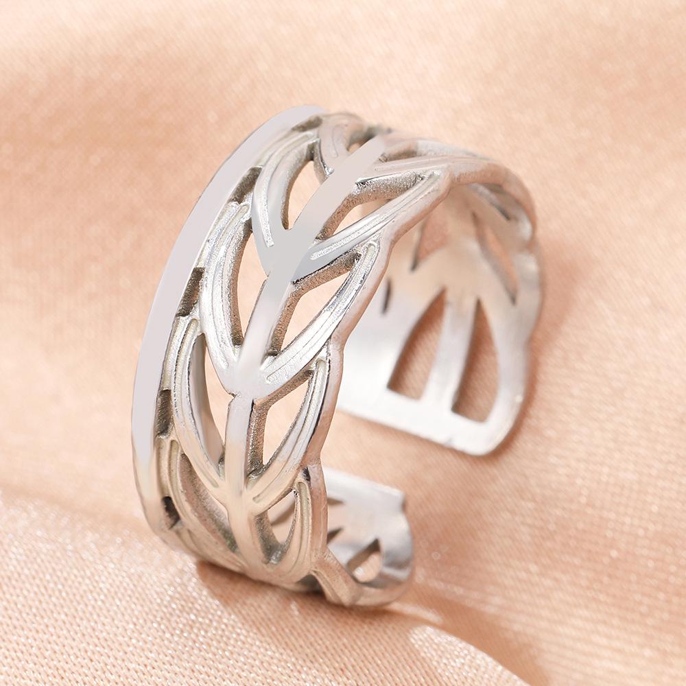 

Elegant Cross-Border Stainless Steel Open Ring for Women - Minimalist, Trendy European & American Style