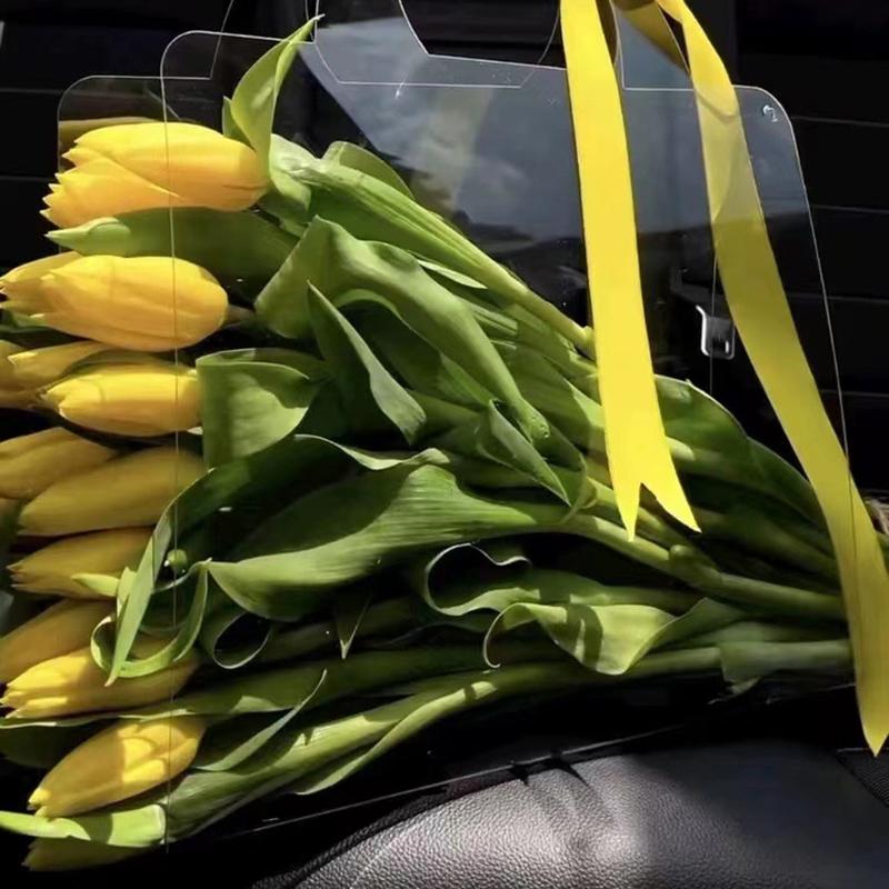 Transparent Flower Box With Handle Portable Flower Packing Bags Gift Contatiner Handbag Wedding Rose Wrapping Party Gift Box