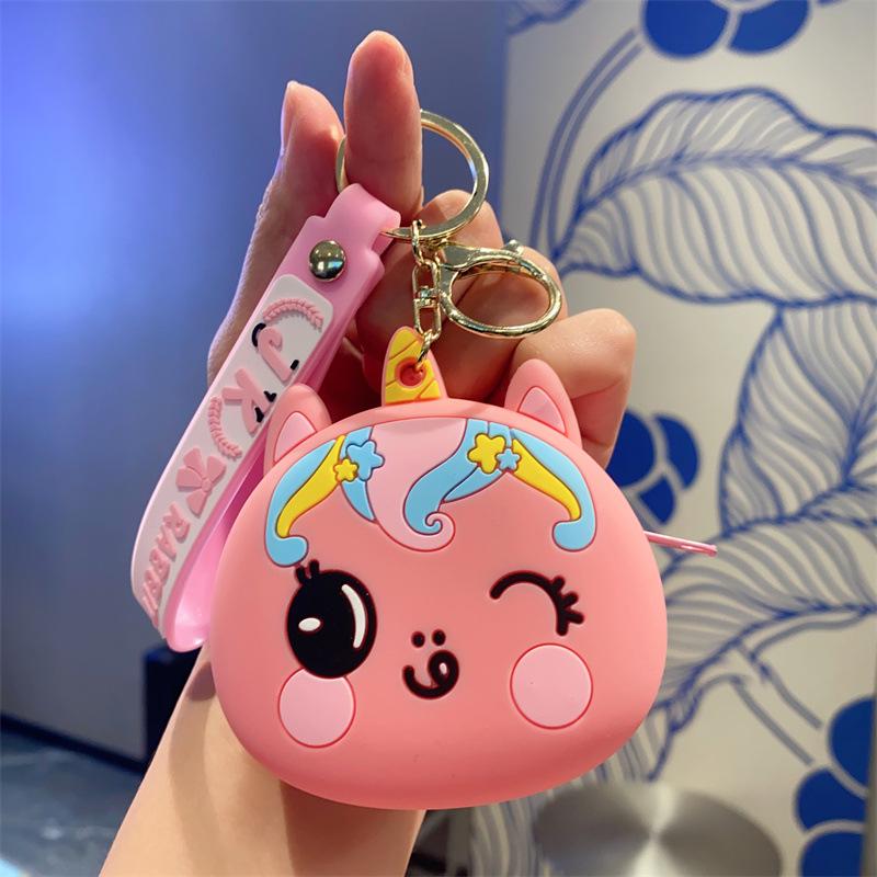 Cartoon Animal Silicone Keychain Bag - Kids' Coin Purse & Toy Pendant