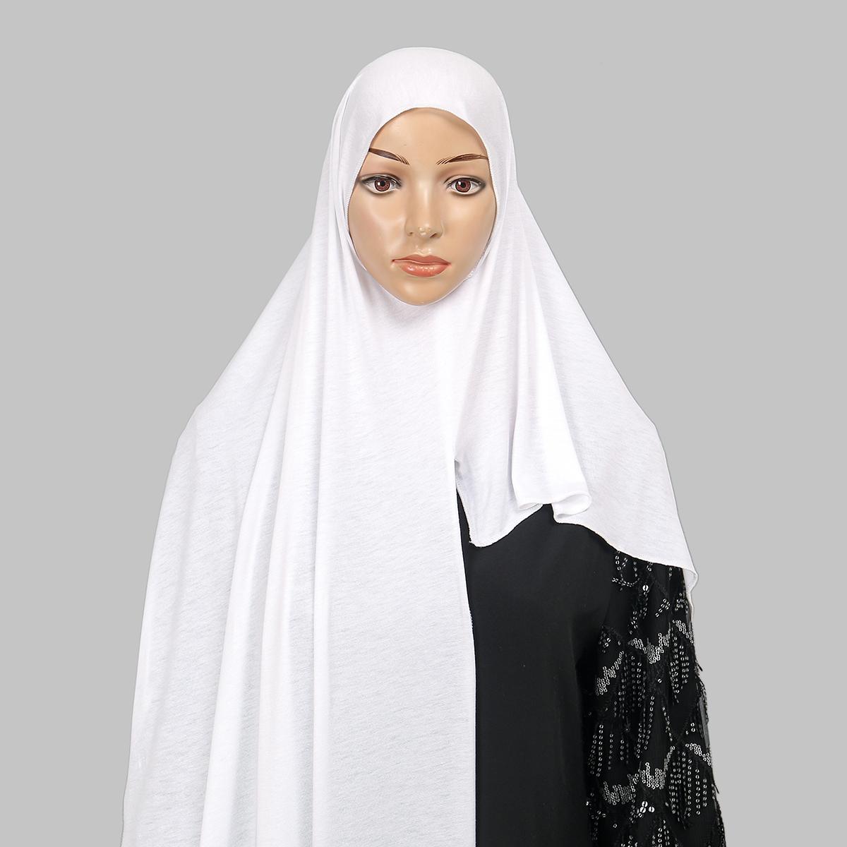 

Solid Modal Jersey Instant Hijab Scarf Muslim Woman Bonnet Hijab Shawl Lady Soft Long Wraps Church Prayer Turban Headband