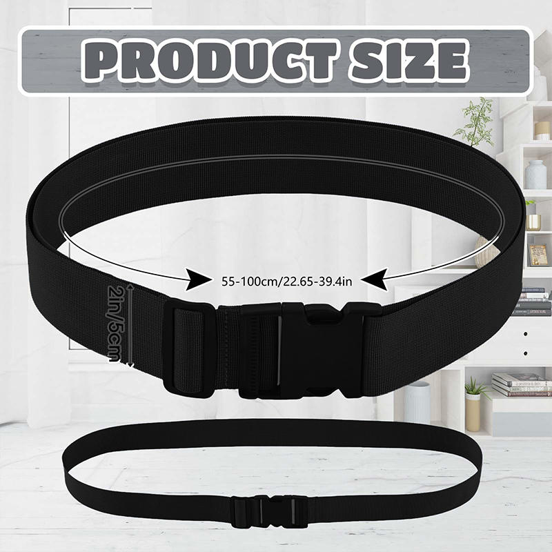 2pcs Black Webbing 5.0cm Wide Non Elastic Buckle Strap Adjustable Fixed Multifunctional Plastic Buckle Strap Storage