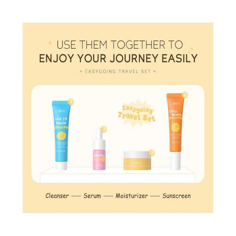 (3 Set)Hydrating Skin Care Set, Gift for Women, 4Pcs Skincare Essentials Set Mini Travel Size with Facial Cleanser, Cream, Serum, Sunscreen