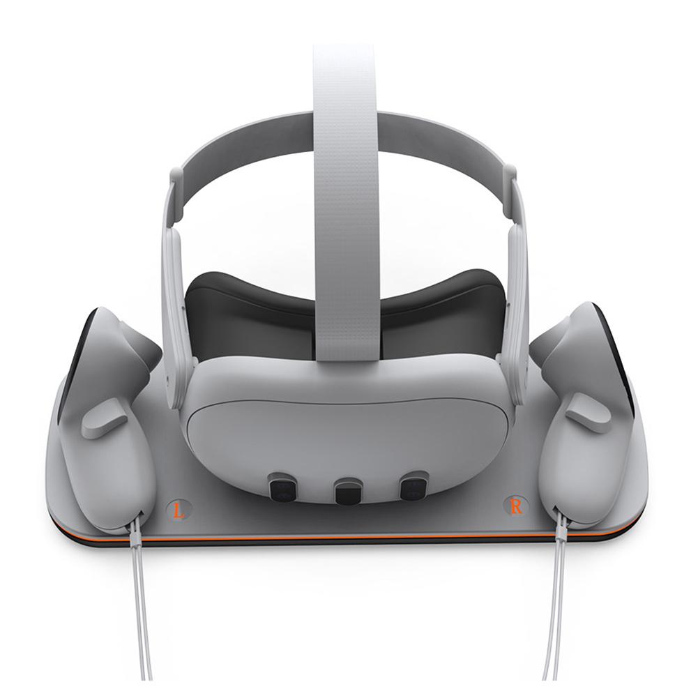 VR Headset Controller Charging Dock Helmet Fast Charging Base with 2 Rechargeable Batteries for Meta Quest 3 VR Accessories