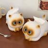 Creative Siamese Cat Cat Tissue Box Cartoon Resin Napkin Paper Box Paper Towel Holder Household