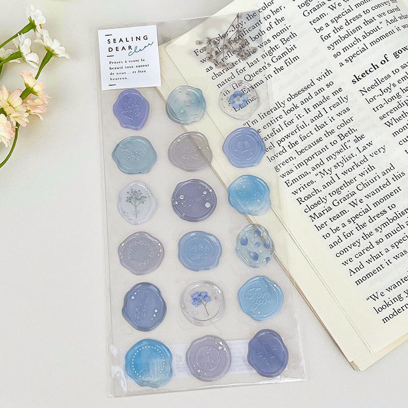 Feuer-Siegel-Aufkleber Imitation Transparenter Umschlag-Siegel-Aufkleber Handkonto DIY Gedruckte Süßigkeiten-Paste