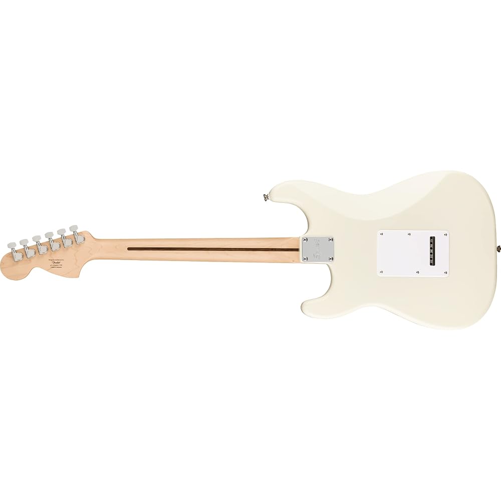 Squier by Fender Electric Guitar Affinity Series™ Stratocaster®, Maple Fingerboard, White Pickgua...