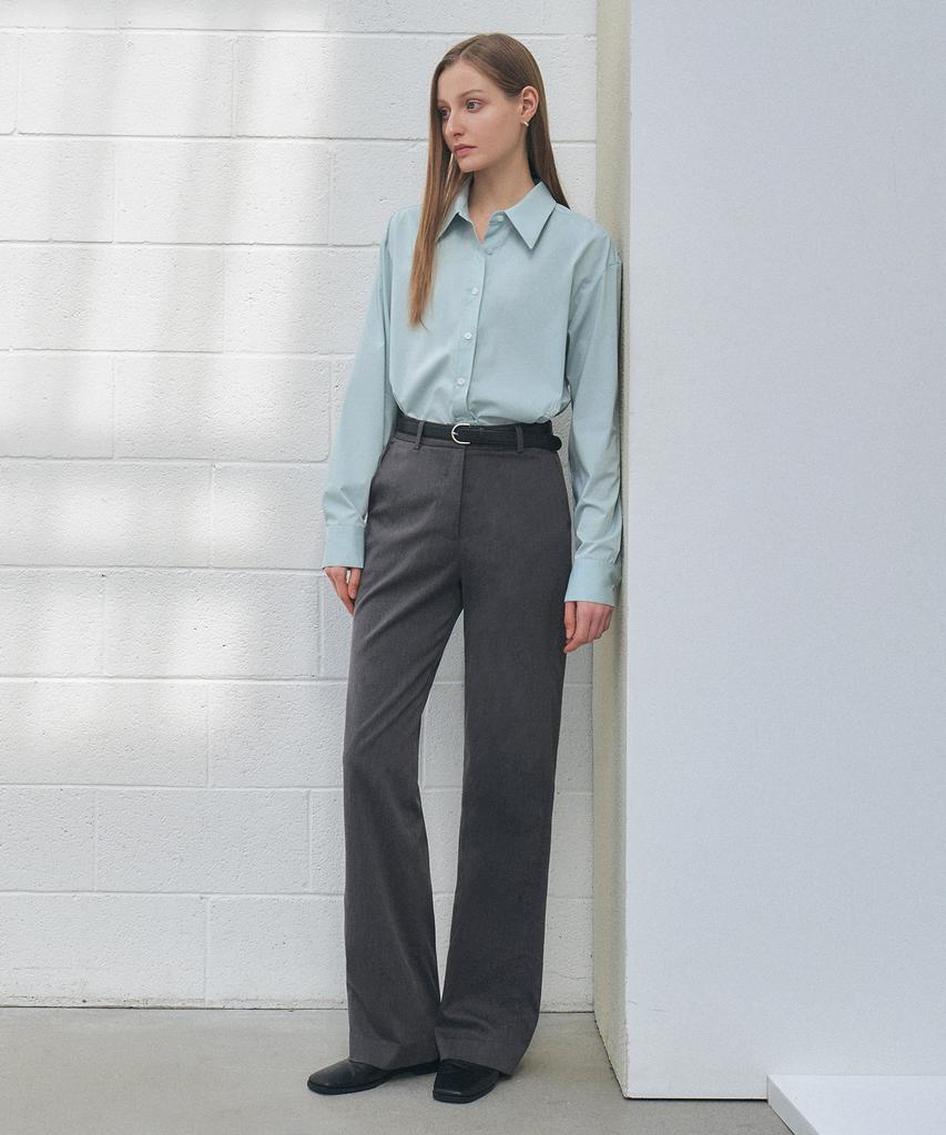 CITYBREEZE Basic Straight Slacks_Charcoal