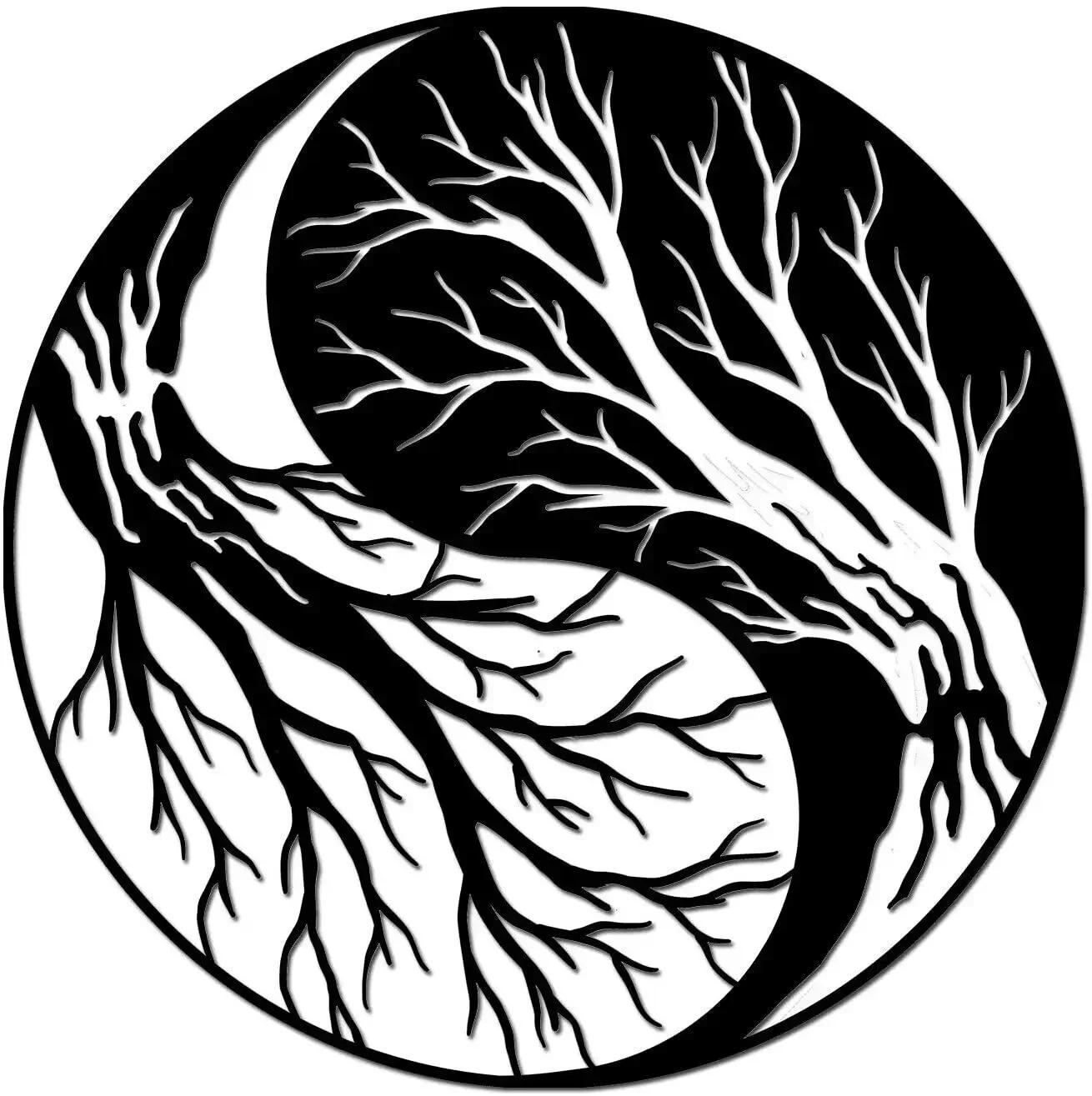 

Металлическое настенное искусство «Дерево жизни» — железная скульптура, декоративное настенное украшение, перевернутое произведение искусства и элегантный декор настенных наклеек светло-серый