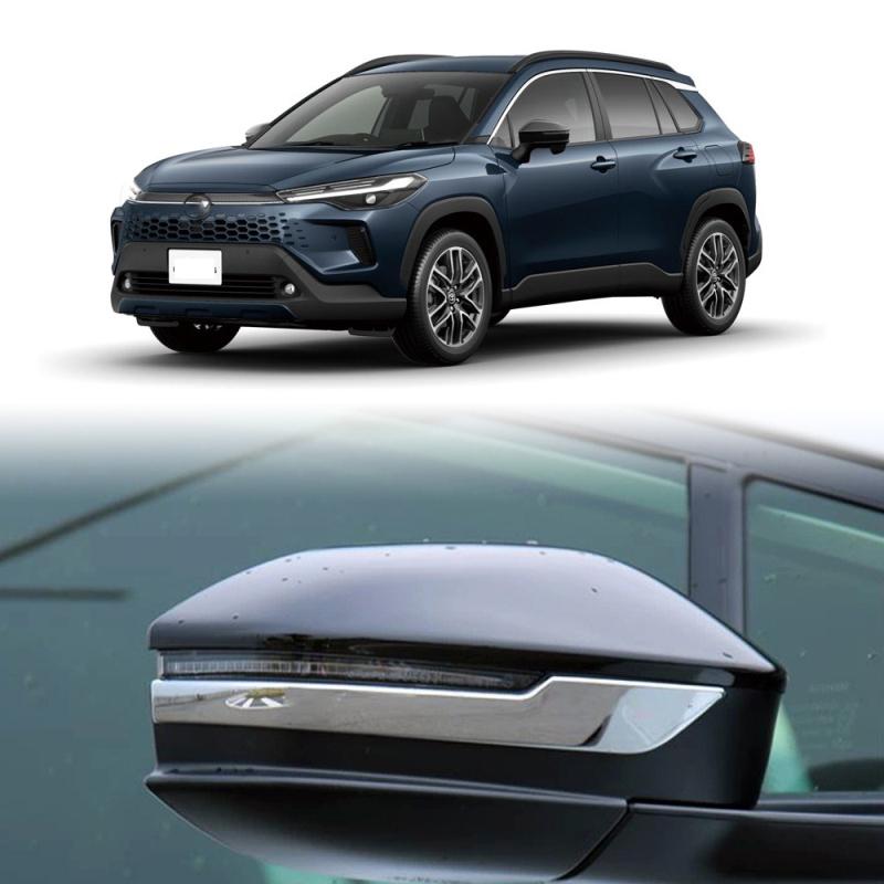 For Toyota Corolla Cross 2025 2026 Exterior ABS Chrome Carbonfiber Side Door Rearview Mirror Cover An-ti Strip Accessories