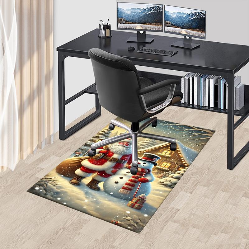 1 Stück Weihnachtsmann Schneemann Teppich Büro Teppich Außenmatte Heimdeko Bereichsteppich Festival Geschenk