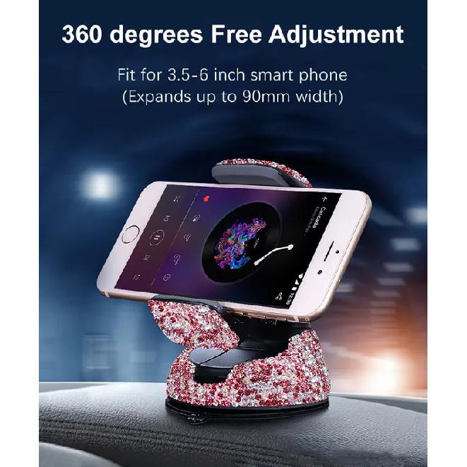 Diamond Bling Car Phone Holder Rhinestone Crystal Mount Universal Fit Mobile Holder Car Interior Accessories for Women