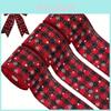 Creative Red And Black Checkered Christmas Decorative Ribbon Ideal For Elegant Holiday Decor