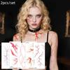 1/2/10Sheet HalloweenCrack Mark Face Sticker Spider Web Temporary Tattoo Black Horror Body Makeup Funny Waterproof TattooSticker