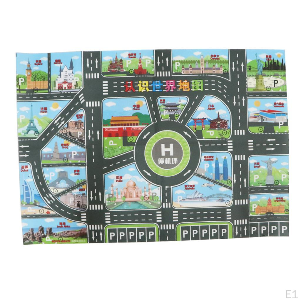 World Road Carpet Playmat Rug toys Children Educational Play Mat For Room Game