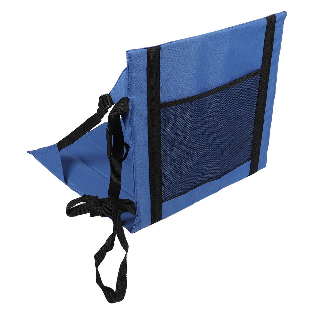 Stadium Seat with Storage Bag Oxford Cloth Blue Comfortable Folding Bleacher Seat for Garden Camping Sporting Events