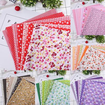 7 Piezas Tela de Costura Elegante Suave Tela Lisa Tela de Algodón Floral Accesorio DIY para Bolsas de Tela Hechas a Mano Pañuelo de Tela Artesanías