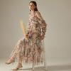 Floral Dress Spring and Autumn High-end Evening Dress French Dress Wedding Dress Women's Skirt