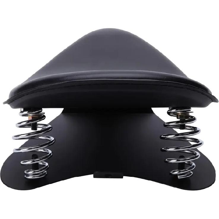 Motorcycle Seat Cushion Driver Solo Seats with Spring Bracket PU Leather Compatible with Harley Honda Yamaha Kawasaki Sportster