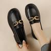 Loafers Women Shoes New in Fashion Luxury Designer Platform Thick Bottom Height Increasing Shoes Metal Chain Slip on Dress Shoes