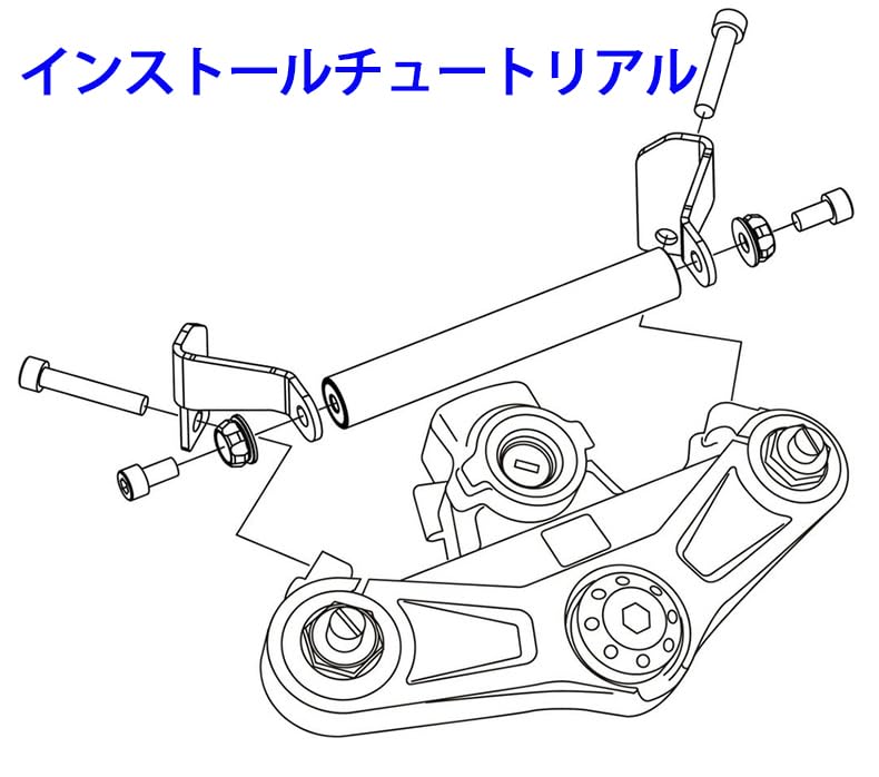 Motorcycle Clamp Bar & Multi-Bar Holder for Honda CBR400R (2019-2023) and CBR500R (2019-2023) (Black + Gray)