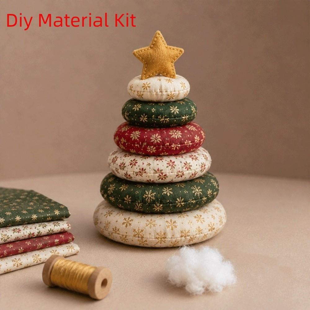 Patchwork Fabric DIY Christmas Patchwork Kit Handmade Cozy Christmas Sewing Craft Kits Soft Cloth Figure Craft Sofa