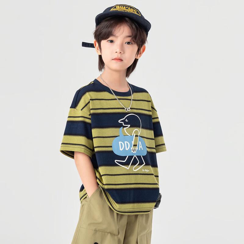 Boys  Summer Breathable Striped Short Sleeve T-Shirt 110