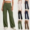 High Waist Stretch Cargo Pants for Women Wide Leg Yoga Work Trousers with Pockets for Casual Business Travel Wear