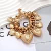 Retro Gold color Heart-shaped Tassel Pendant Bracelet for Women Trendy Charms Ladies Collar Accessories Fashion Jewelry