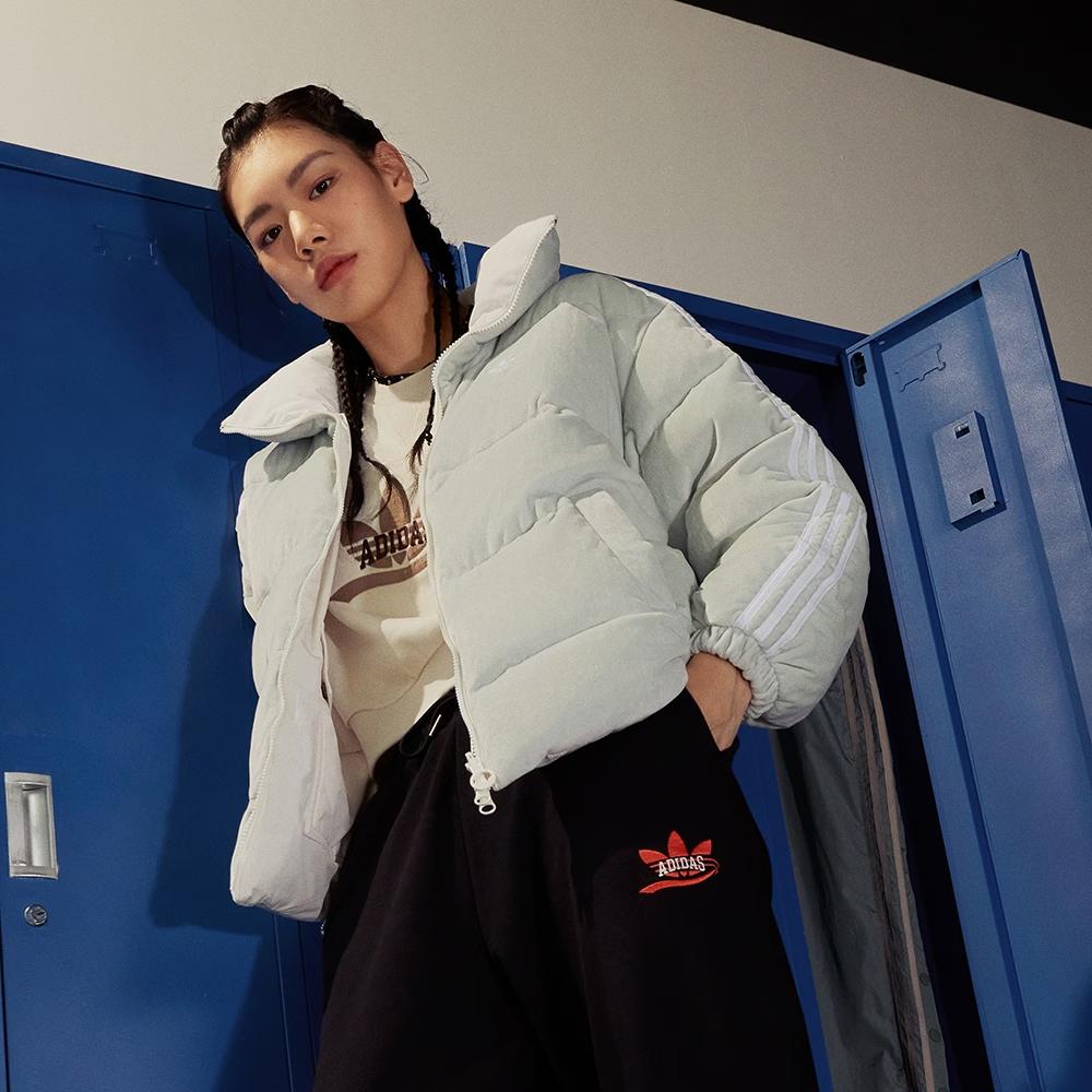 adidas Felpa con Cappuccio Sportiva Originals Trefoil con Ricamo Logo a Lettere Donna Abbigliamento Sportivo Rosa Bianco IN1054