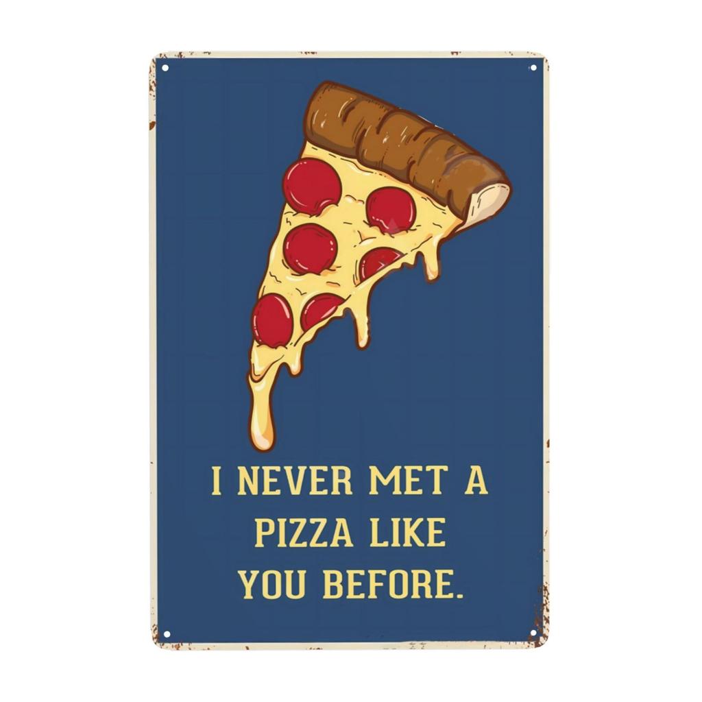 Vintage Pizza Metallschild Pepperoni Pizza Bestes der Stadt Schild Wanddeko für Zuhause Pub Café Club Kunstdekoration 8x12 Zoll