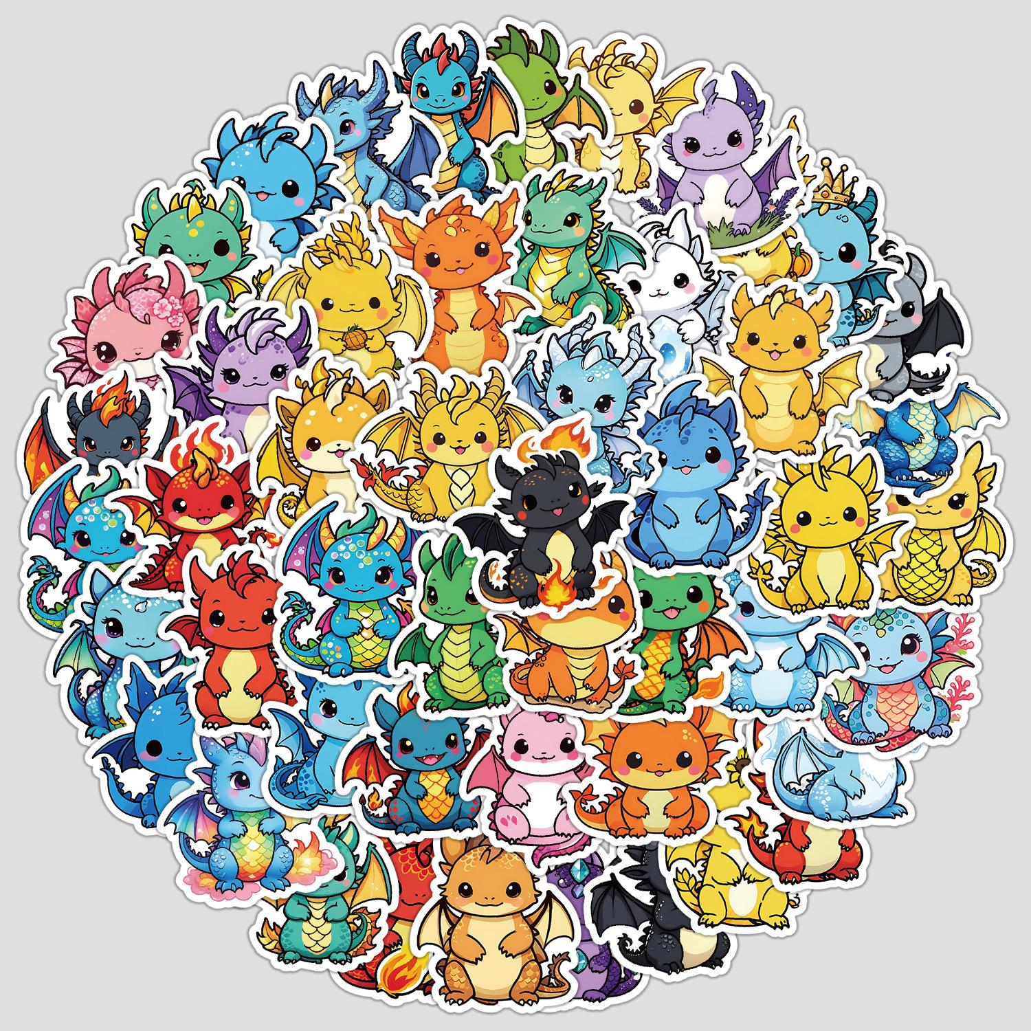 

50 Cute Little Dinosaur Series Graffiti Stickers, Creative Stationery Stickers, Water Cup Waterproof Decorative Stickers