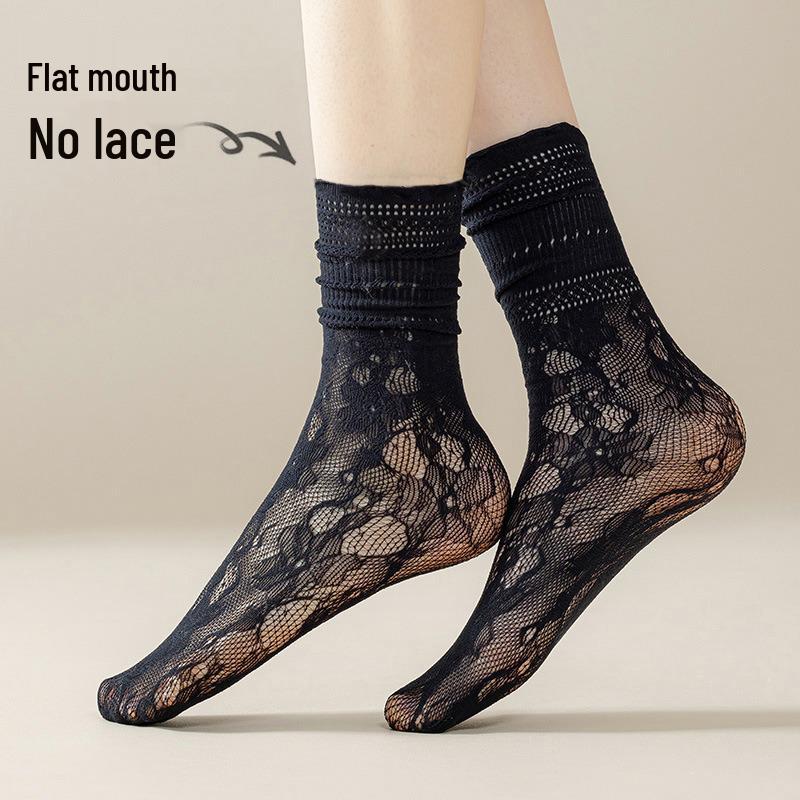 White Lace Ruffle Mid-Calf Socks for Spring/Summer - Sweet Girl Style