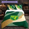 Norwich City Football 3 Piece Bedding Set Soft Duvet Cover Set with Pillowcases Printed Bedroom Decor Set for Home