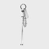 Half Leather Knot Ball Keyring (WHITE & GLASS)