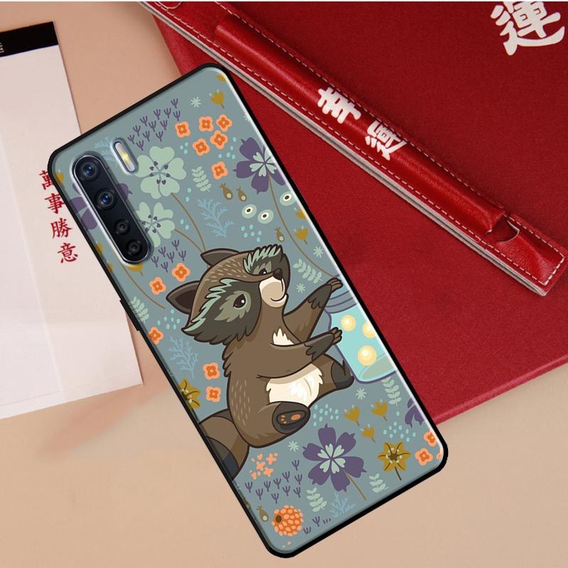 Funny little raccoon Case For Oppo A78 A38 A80 A60 A40 A18 A98 A58 A96 A76 A16 A94 A74 A54 A15 A17 A57 A77 A5 Pro