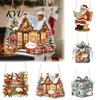 Festive Party Hanging Decorations Christmas Pendant with Chain, Lightweight Winter Wall Decor, Double-sided Colorful Xmas Supplies Acrylic Ornament