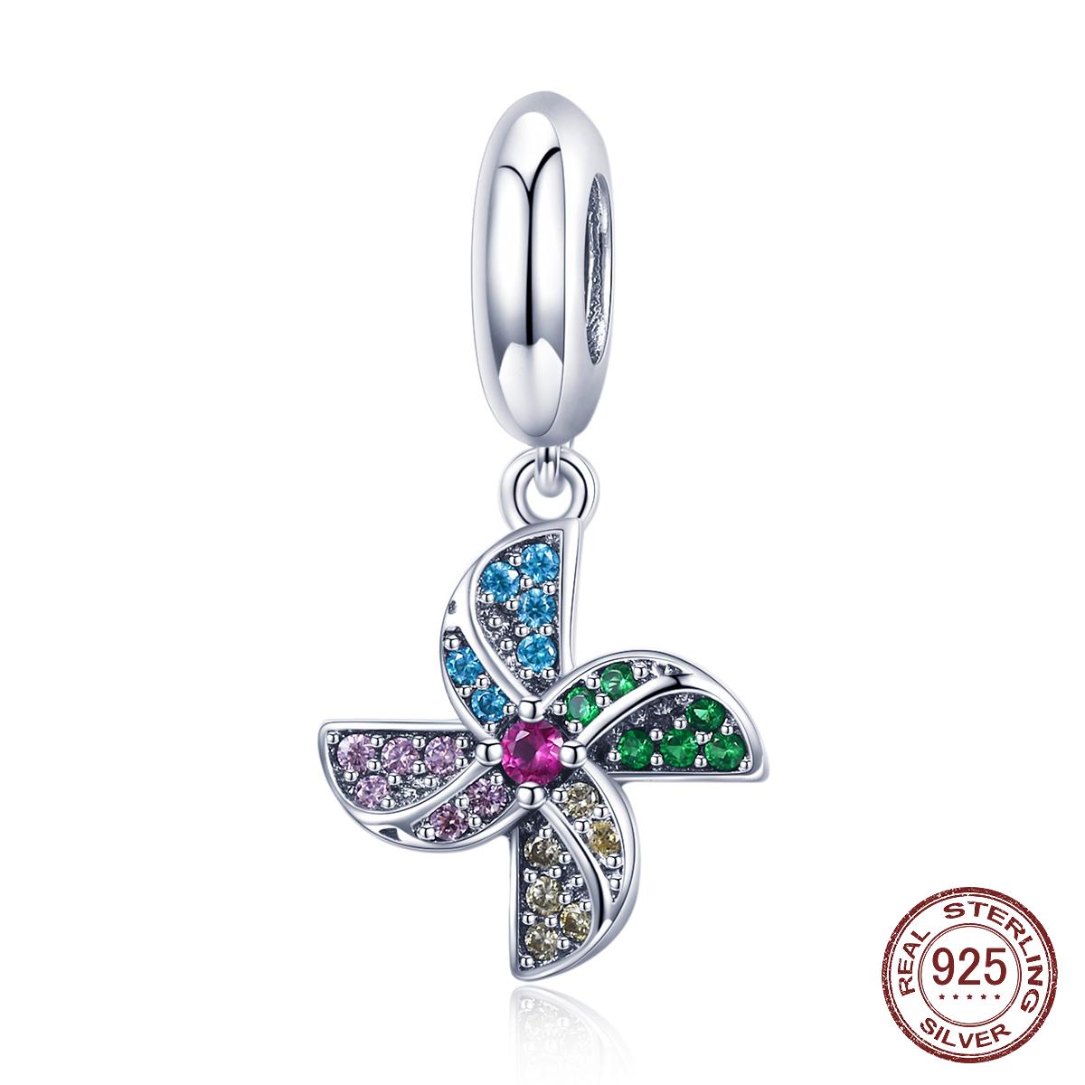 

925 стерлингового серебра ветряная мельница подвески амулеты подходят браслеты ожерелье помолвка аксессуары