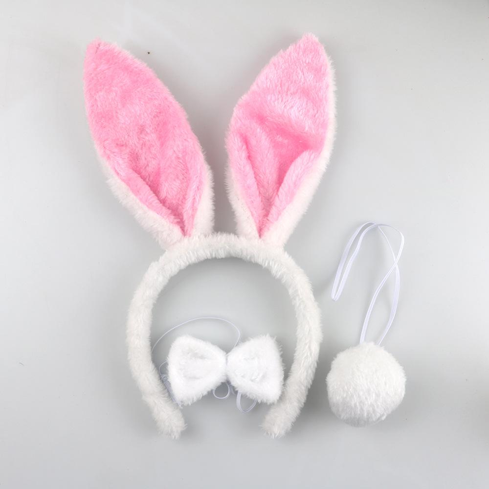 Plush Bunny Ears Headband for Easter & Halloween - Kids & Adults Party Costume.