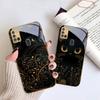 Fantastic Black Cat For Samsung A 31 32 A33 A34 35 14 A15 13 A16 25 26 50 52 53 54 55 56 70 71 72 73 Golden glass phone case