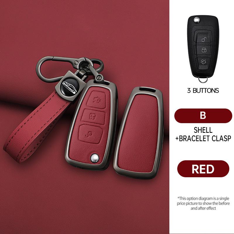 3 Buttons Car Key Case For Ford C-Max Mondeo Kuga Fiesta Titanium Ford Focus 3 4 St Mk3 Mk4 Key Fob Cover Case Bag