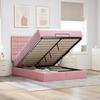 VidaXL Ottoman Bed Frame with Pink Mattress 140x200 Cm Velvet, Bed Frame, Upholstered Bed Frame, Ottoman Bed Frame 3314473