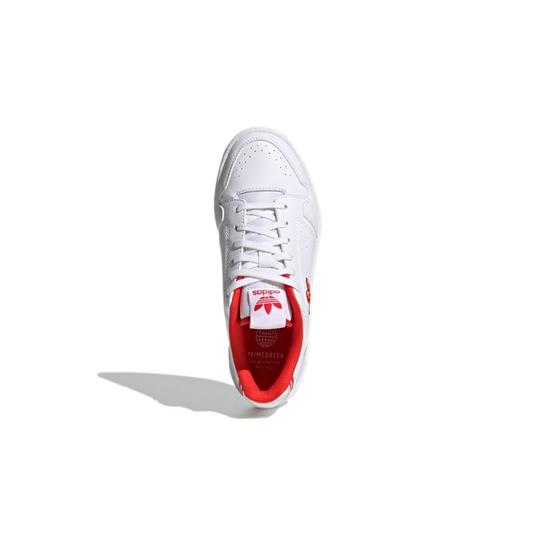 Adidas Originals Ny 90 J Leather Durable Low-Top Skate Shoes Kids Sneaker White Red FY2592